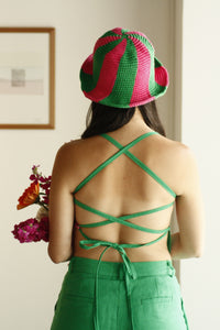 Fuchsia & Green Spiral Hat