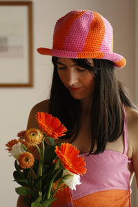 Orange & Pink Spiral Hat