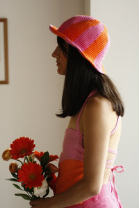 Orange & Pink Spiral Hat